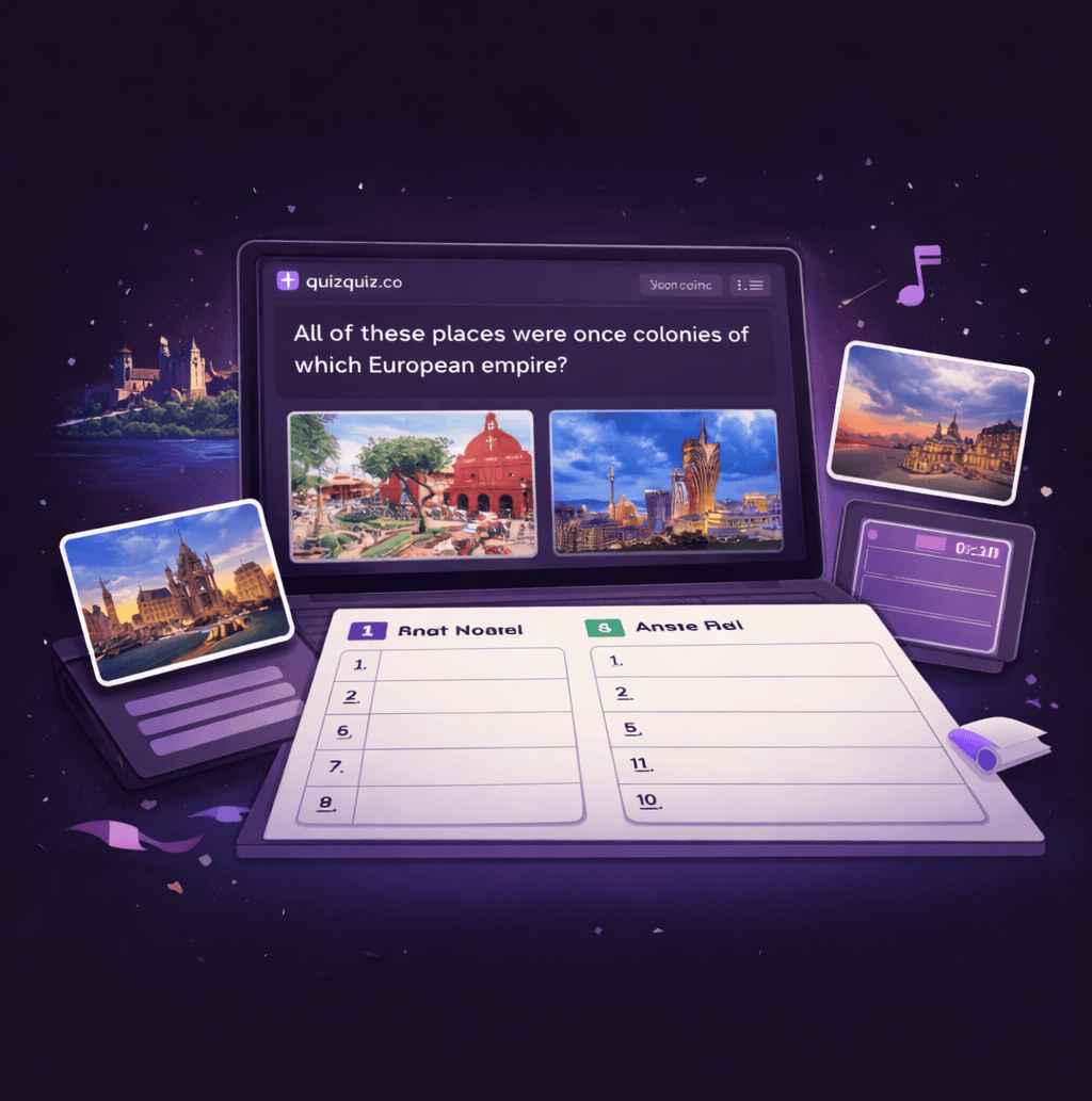 Picture round with multiple images in a grid